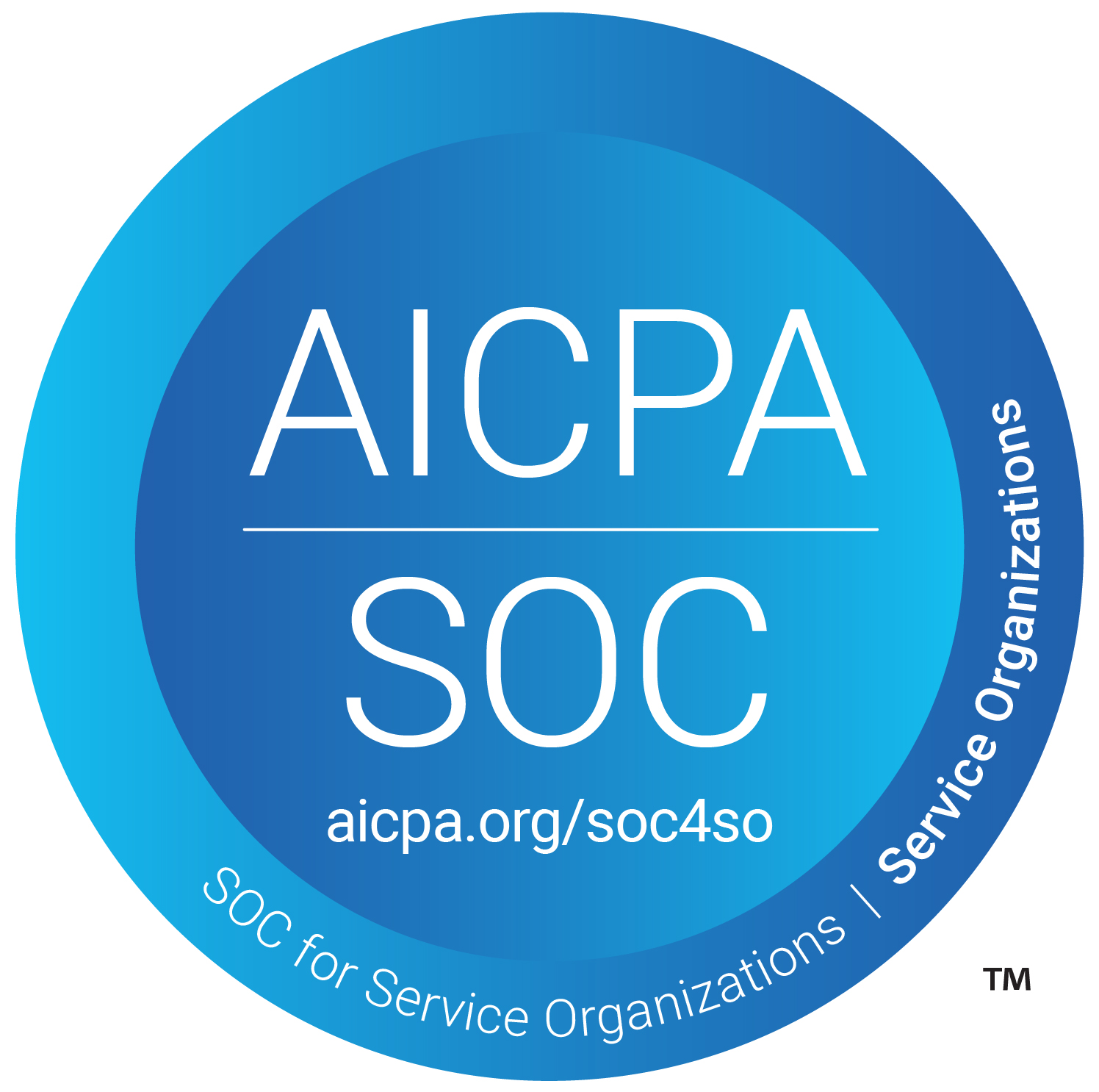 AICPA Logo, links to the SOC 4 page on their website